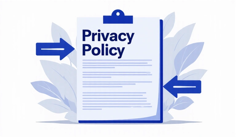 Document with 'Privacy Policy' and update arrows